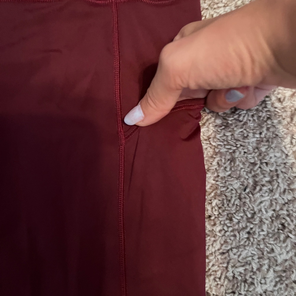 Lululemon Fast Free High-Rise Legging Crop 19" NWOT Sz 4 Cassis Red Maroon Nulux - Picture 4 of 5